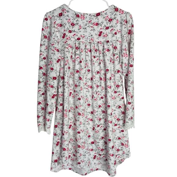 Eileen West Cottagecore Nightgown Womens S Climbing Roses Lace Knit Long Sleeve - Picture 2 of 7